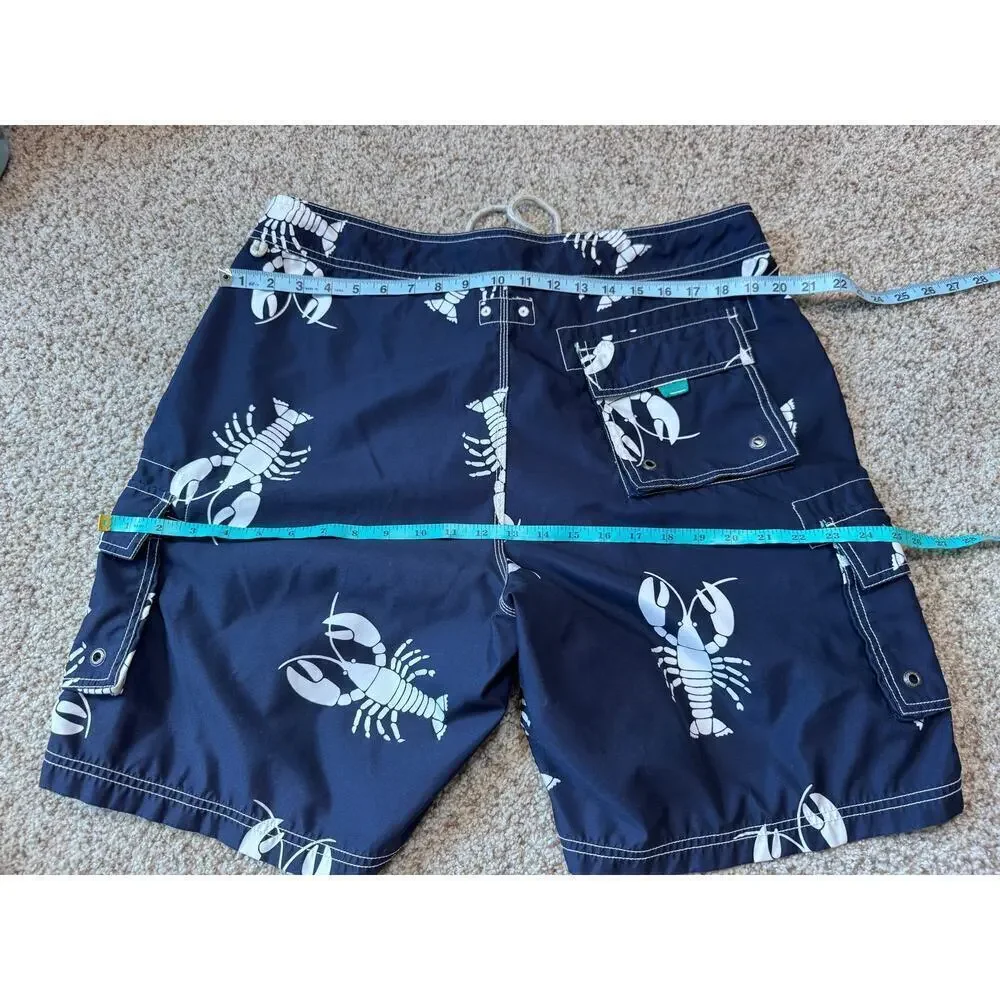 J. CREW Men's swim trunks/Suit size 36, Blue with Lobsters